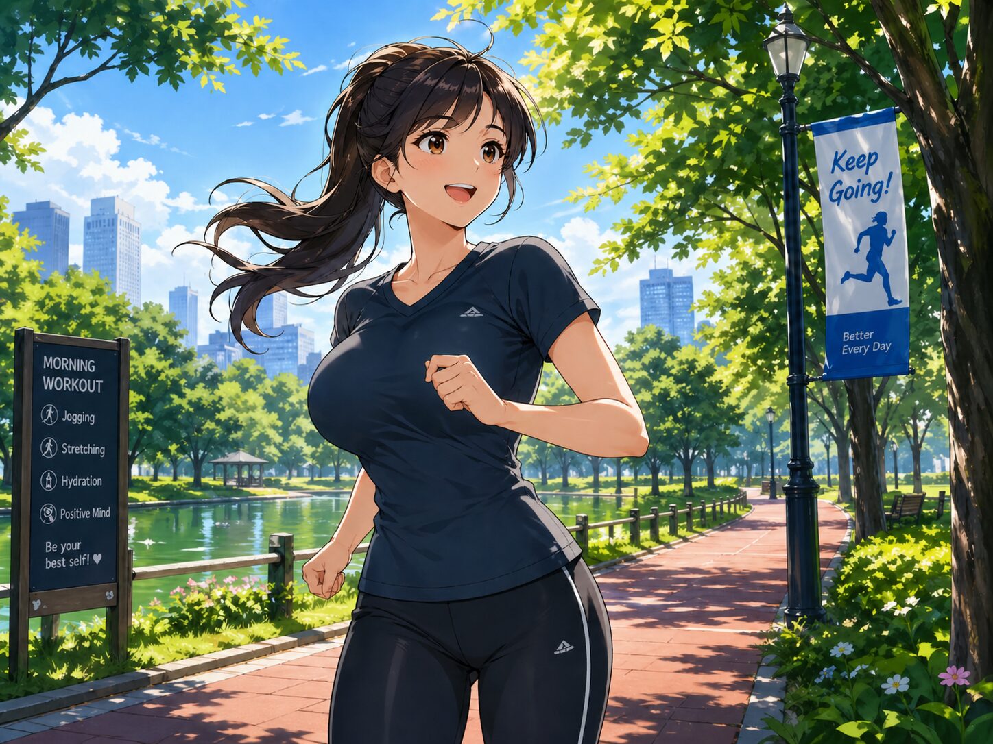 5月病セルフケアの運動習慣｜公園を朝ジョギングする新生活組の女性