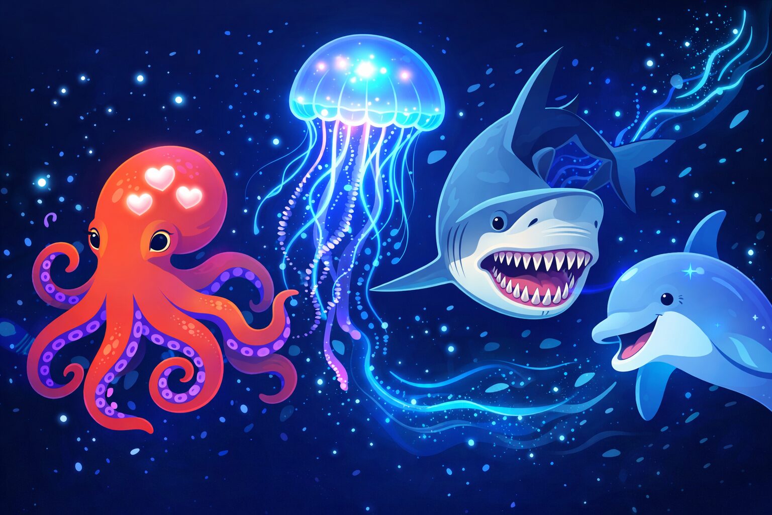 海の生き物の驚くべき雑学イラスト