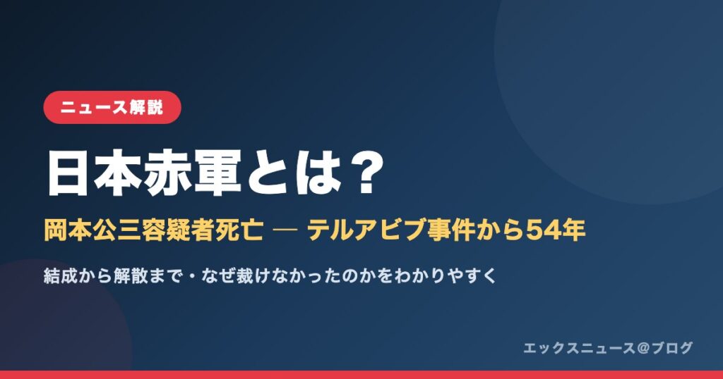 日本赤軍とは？岡本公三容疑者死亡・テルアビブ事件から54年の解説記事アイキャッチ