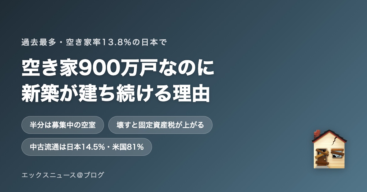 空き家900万戸なのに新築が建ち続ける理由