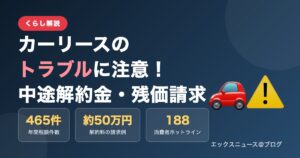 カーリースのトラブルに注意！中途解約金・残価請求の解説アイキャッチ