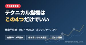 FXテクニカル指標入門（移動平均線・RSI・MACD・ボリンジャーバンド）解説記事のアイキャッチ
