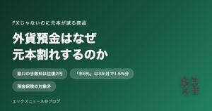 外貨預金はなぜ元本割れするのか 年6%の看板と手数料の罠