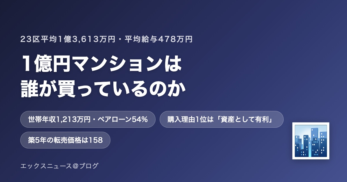 1億円マンションは誰が買っているのか 年収478万円の国で売れ続ける理由