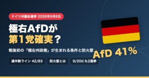ドイツ・ザクセン・アンハルト州議会選挙2026 極右AfDが支持率41%で第1党確実。戦後初の極右州政権が生まれる条件と防火壁