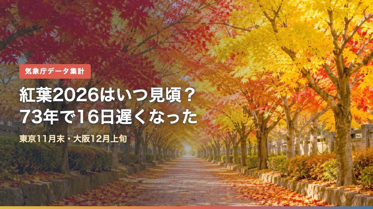 紅葉2026はいつ見頃?東京は11月末・73年で16日遅くなった理由