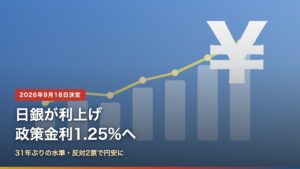 日銀が政策金利を1.25%へ利上げ（2026年9月18日決定）
