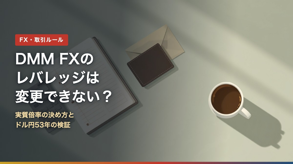 DMM FXのレバレッジは変更できない？実質倍率の決め方とドル円53年の検証