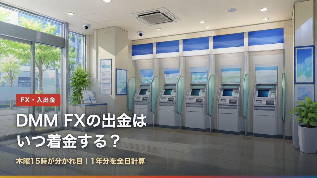 DMM FXの出金はいつ着金する？木曜15時が分かれ目、1年分を全日計算