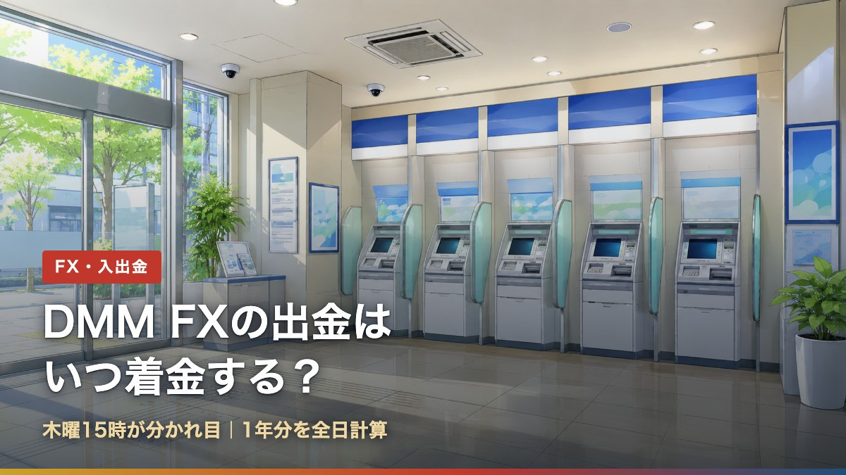 DMM FXの出金はいつ着金する?木曜15時が分かれ目、1年分を全日計算