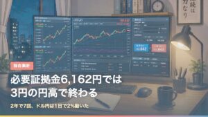 必要証拠金6162円では3円の円高でロスカットになることを示すアイキャッチ画像
