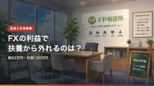 FXの利益と扶養の壁を解説するアイキャッチ。税62万円・社保130万円
