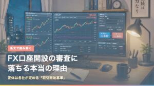 FX口座開設の審査に落ちる本当の理由は各社が定める取引開始基準だと示すアイキャッチ画像