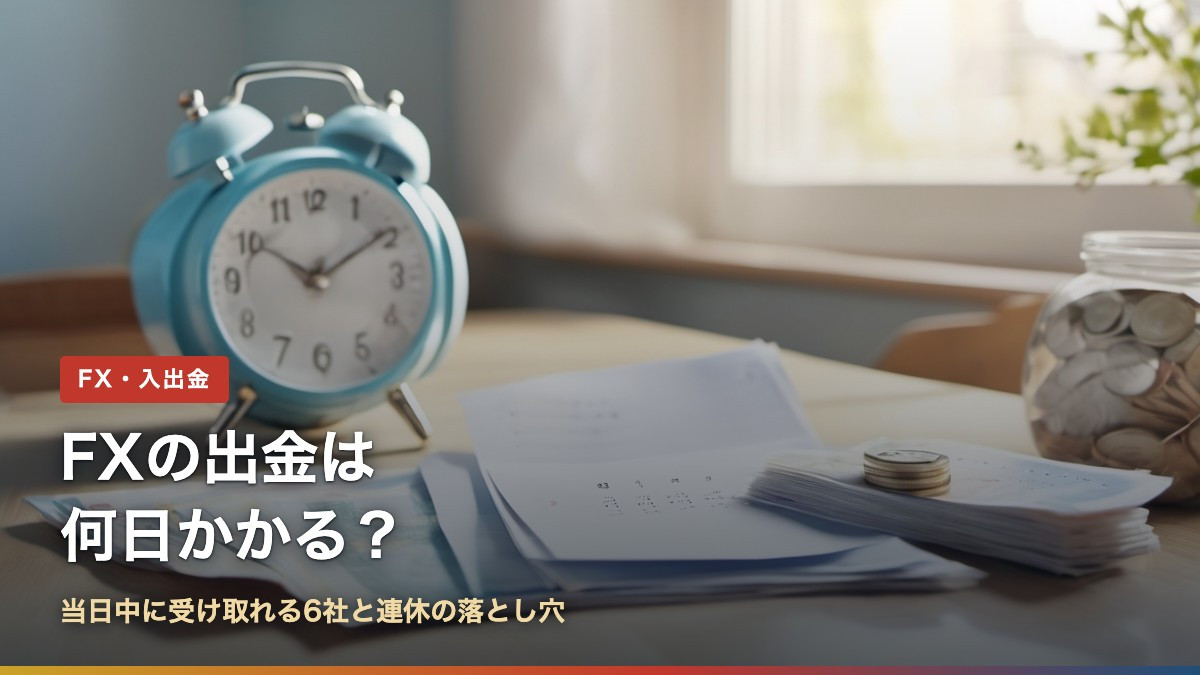 FXの出金は何日かかる?当日中に受け取れる6社と連休の落とし穴