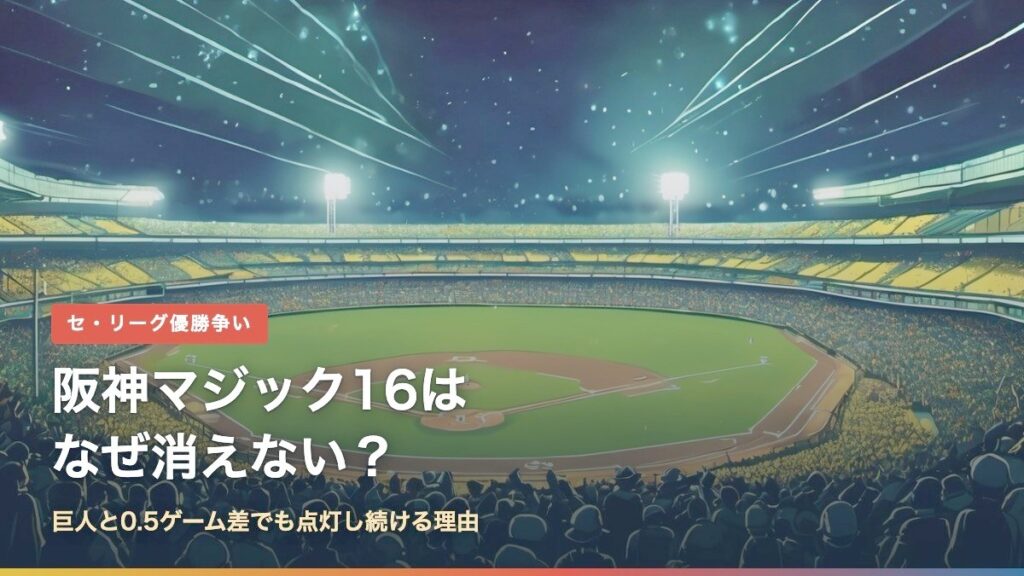 阪神の優勝マジック16はなぜ消えない？巨人0.5差でも点灯し続ける理由