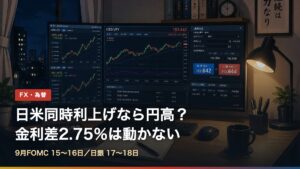 日米同時利上げと金利差2.75％を示すアイキャッチ画像