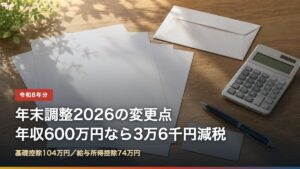 2026年の年末調整の変更点と年収別の減税額