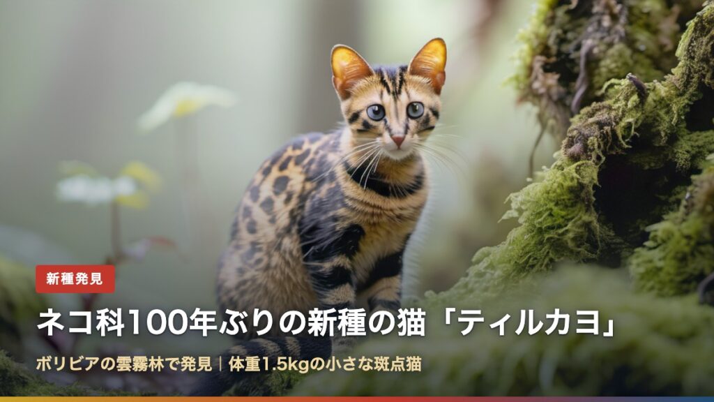 新種の猫ティルカヨのイメージ（ネコ科100年ぶりの新種、ボリビアの雲霧林で発見）