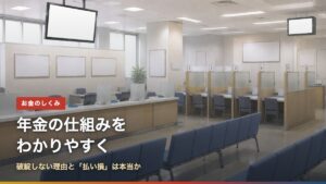 年金の仕組みをわかりやすく｜破綻しない理由と「払い損」は本当か（年金の相談窓口のイラスト）
