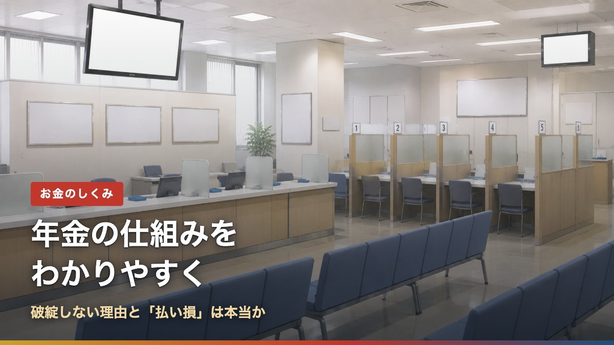 年金の仕組みをわかりやすく｜破綻しない理由と「払い損」は本当か（年金の相談窓口のイラスト）