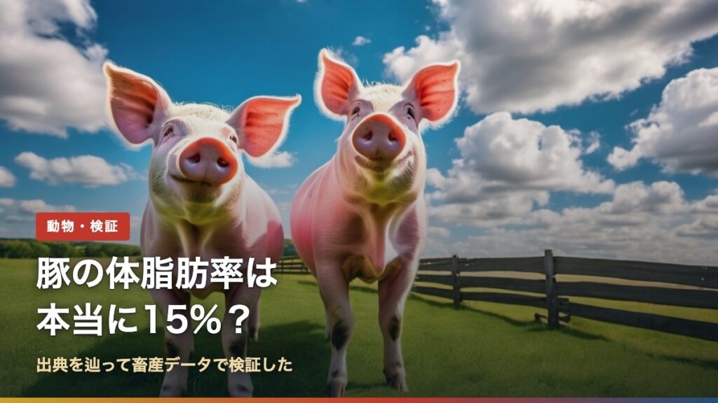 豚の体脂肪率は本当に15%？出典を辿って畜産データで検証した