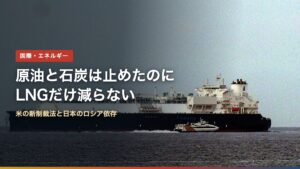 洋上を航行するLNGタンカー。日本はロシア産LNGの輸入を続けている