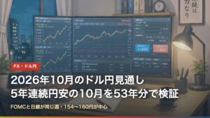 2026年10月のドル円見通し｜5年連続円安の10月を53年分で検証