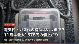 家庭用の電力量計（電気代・ガス代の補助はいつまで？11月は最大1578円増、冬は検討中）