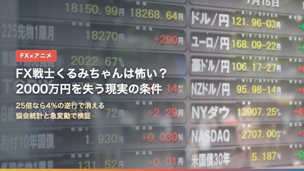 FX戦士くるみちゃんは怖い？2000万円を失う現実の条件（為替レートの電光掲示板）
