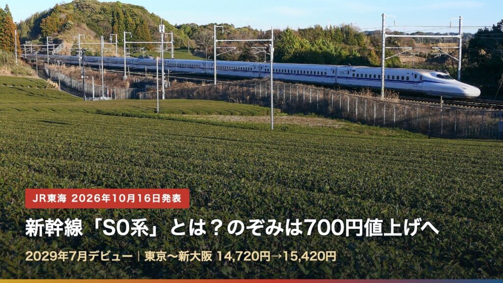 東海道新幹線N700S（新幹線「S0系」とは？のぞみは700円値上げへ）
