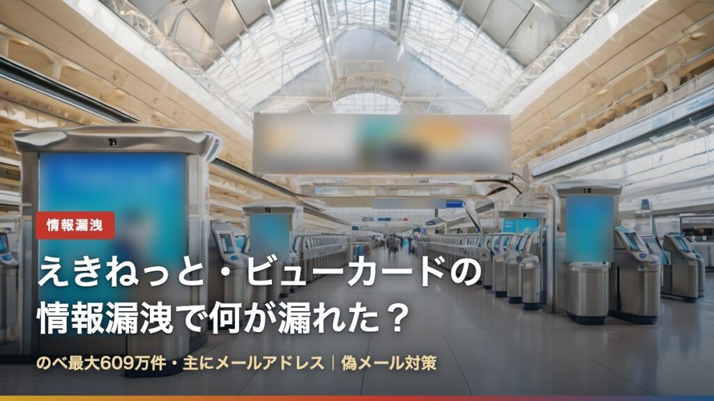 えきねっと・大人の休日倶楽部・ビューカードの情報漏洩（のべ最大609万件）で何が漏れたかを解説する記事のアイキャッチ