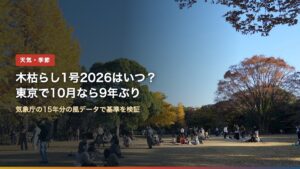 秋の北の丸公園（木枯らし1号2026はいつ？東京で10月なら9年ぶり）