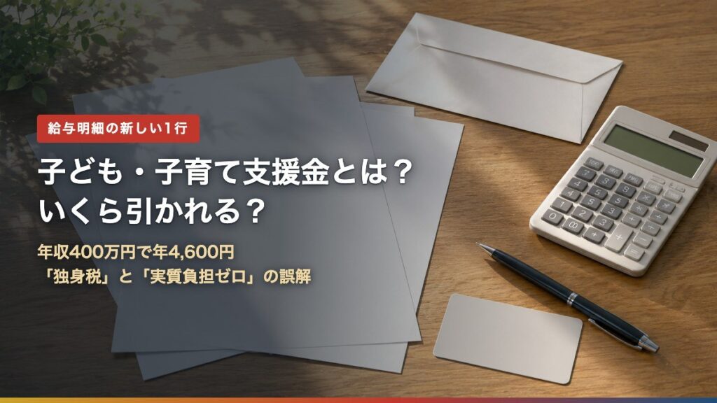 子ども・子育て支援金とは？いくら引かれる？（給与明細と電卓）