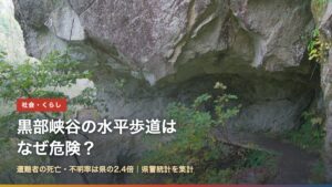 黒部峡谷の水平歩道。岩をえぐった断崖の道（黒部峡谷の水平歩道はなぜ危険？遭難者の死亡・不明率は県の2.4倍）