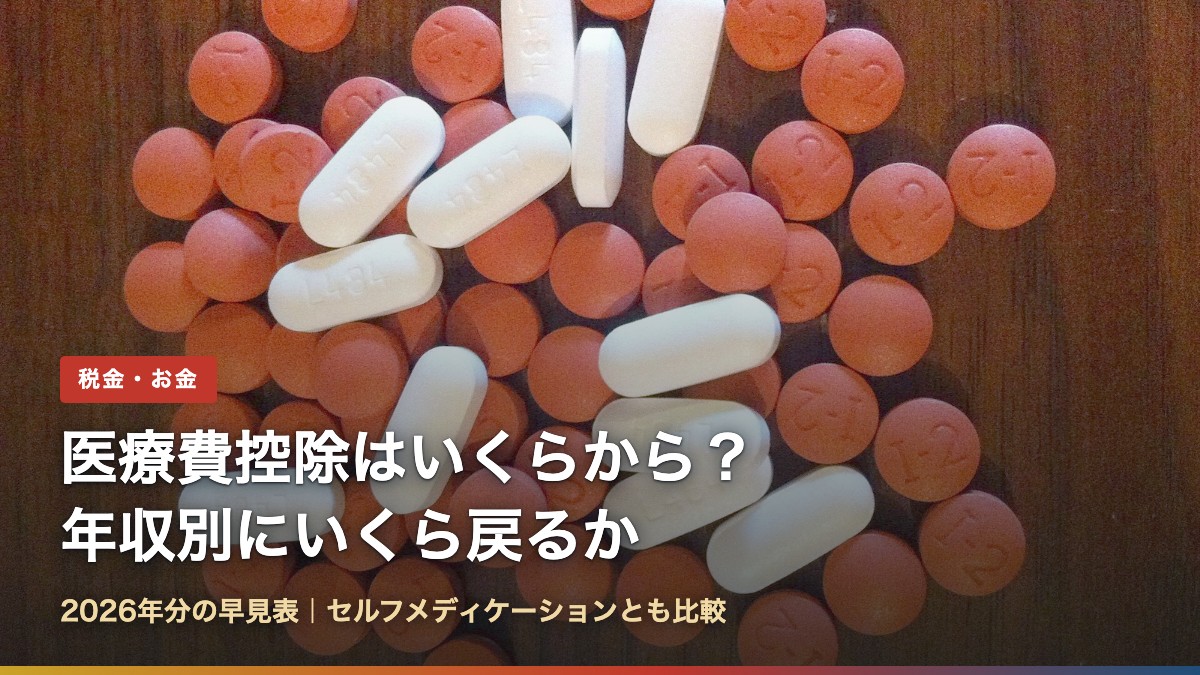 市販の解熱鎮痛薬の錠剤(医療費控除はいくらから?年収別にいくら戻るか2026年版早見表)