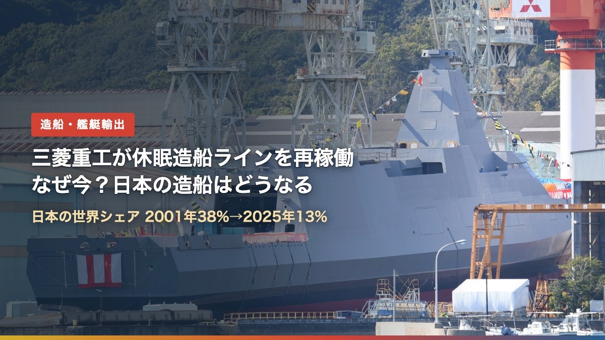 三菱重工マリタイムシステムズ玉野本社工場の護衛艦「ゆうべつ」（三菱重工が休眠造船ライン再稼働、なぜ今？）