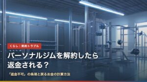 パーソナルジムを解約したら返金される？「返金不可」の条項と戻るお金の計算方法