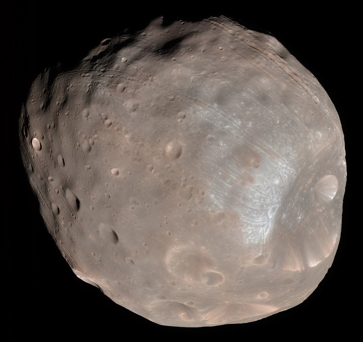 火星探査機マーズ・リコネッサンス・オービターが撮影した火星の衛星フォボス