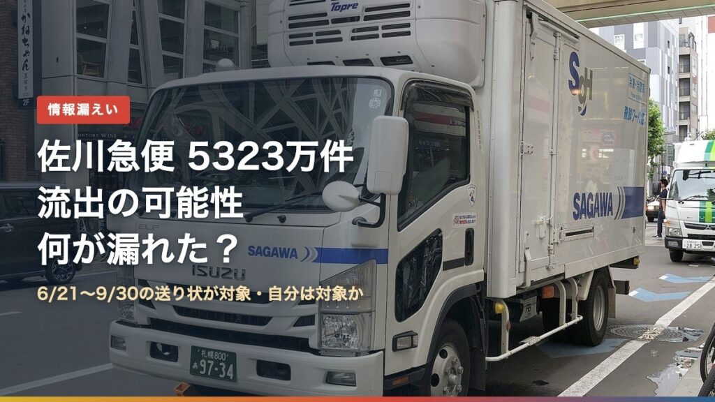 佐川急便の配送トラック（佐川急便の個人情報流出5323万件、何が漏れた？）
