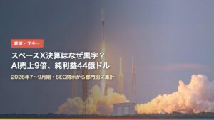 打ち上げられるファルコン9ロケット（スペースX決算はなぜ黒字？AI売上9倍、純利益44億ドル）